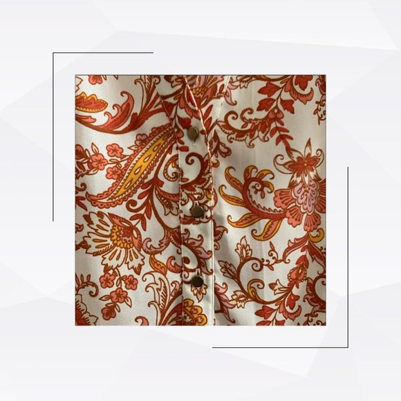 Zac & Rachel Flutter Sleeve Floral Blouse Size Small - Picture 3 of 5